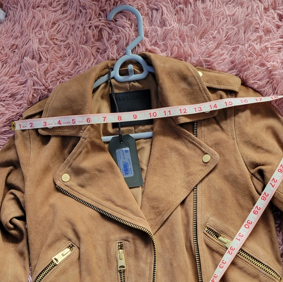 All Saints Suede Balfern Leather Jacket - Picture 5 of 7